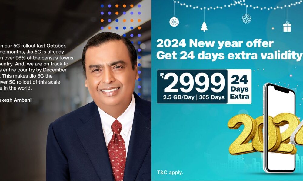 Jios Happy New Year 2024 Prepaid Plan Extended Validity Data and Services