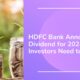 HDFC Bank Announces Dividend for 2024 What Investors Need to Know